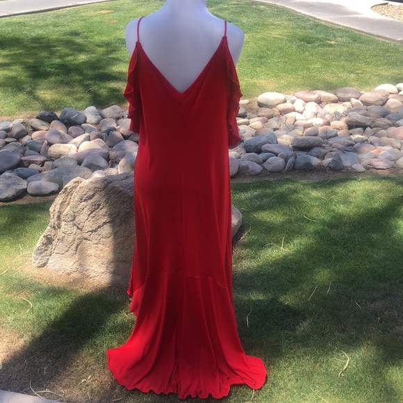 PS PerSeption Beautiful Asymmetrical Red Dress with Spaghetti Straps!! Size 1X - Picture 4 of 11